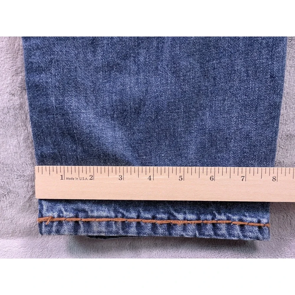 True Religion Ricky Super T Flap Relaxed Straight Distressed Jeans Blue 30x33